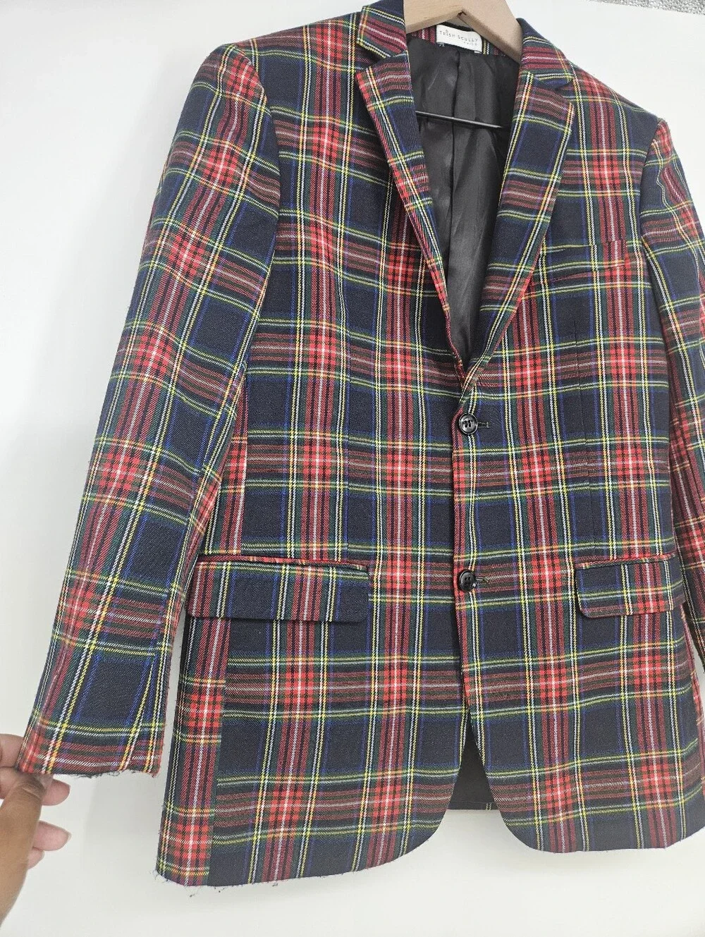 Trish Scully Child Red Tartan Plaid Stewart Suit Jacket Size 14